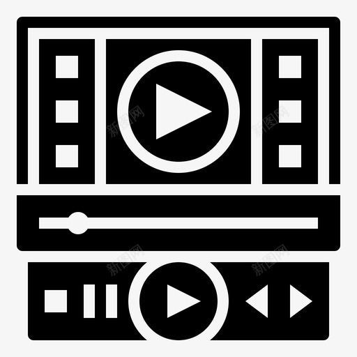 电影播放器应用程序媒体图标svg_新图网 https://ixintu.com 媒体 应用程序 电影glyph 电影播放器 视频