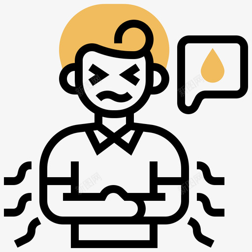 腹泻过敏4黄影图标svg_新图网 https://ixintu.com 腹泻 过敏 黄影