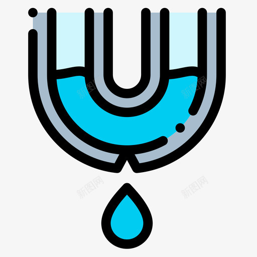 漏水管道工23线颜色图标svg_新图网 https://ixintu.com 漏水 管道工 颜色