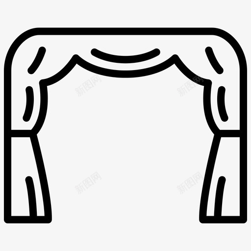 幕布演出舞台图标svg_新图网 https://ixintu.com 剧院 幕布 演出 电影院 舞台 轮廓