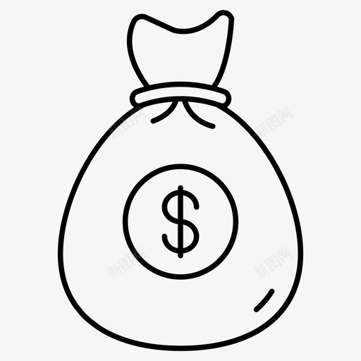 钱袋金融储蓄图标svg_新图网 https://ixintu.com 储蓄 向量 商业 图标 财富 金融 钱袋