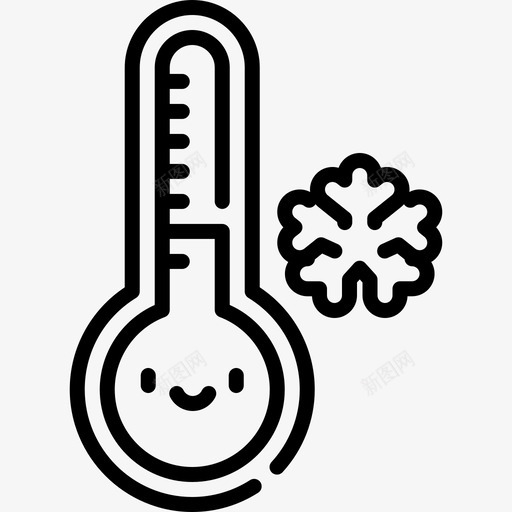 温度计天气257线性图标svg_新图网 https://ixintu.com 天气 温度计 线性