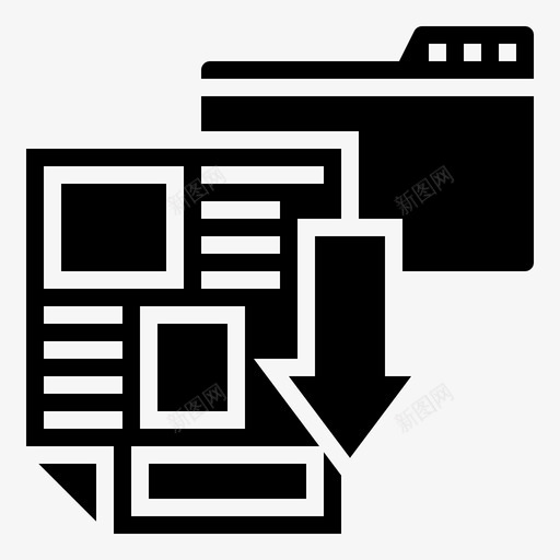数据文件图标svg_新图网 https://ixintu.com 下载 安装 数据 数据库管理glyph1 文件 联机