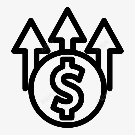 增加资金收益业务图标svg_新图网 https://ixintu.com 业务 利润 商业公司 增加 增加资金 收益