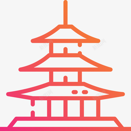 宝塔日本86线性梯度图标svg_新图网 https://ixintu.com 宝塔 日本86 线性梯度