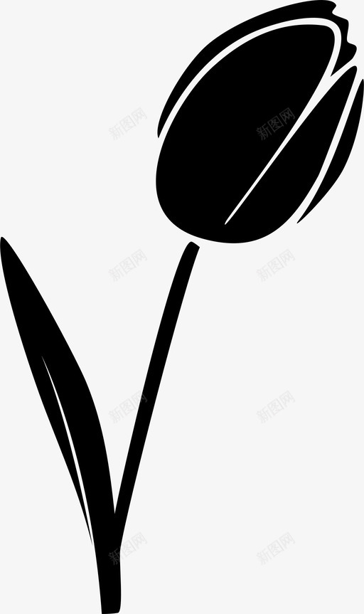 郁金香美丽盛开图标svg_新图网 https://ixintu.com 盛开 美丽 芬芳 花园 郁金香