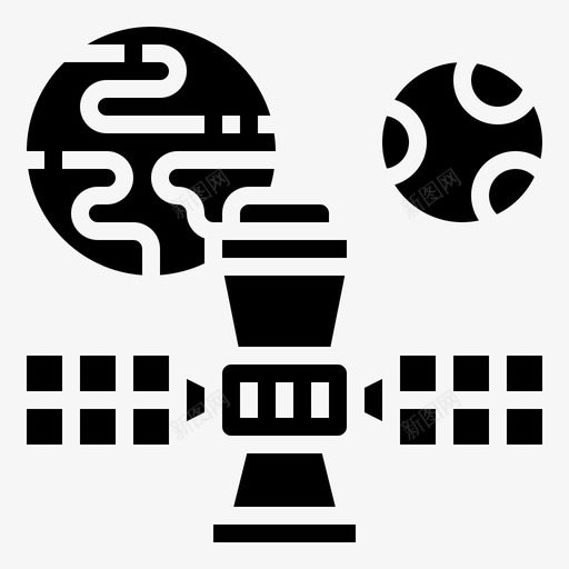 卫星航天技术6字形图标svg_新图网 https://ixintu.com 卫星 字形 技术 航天