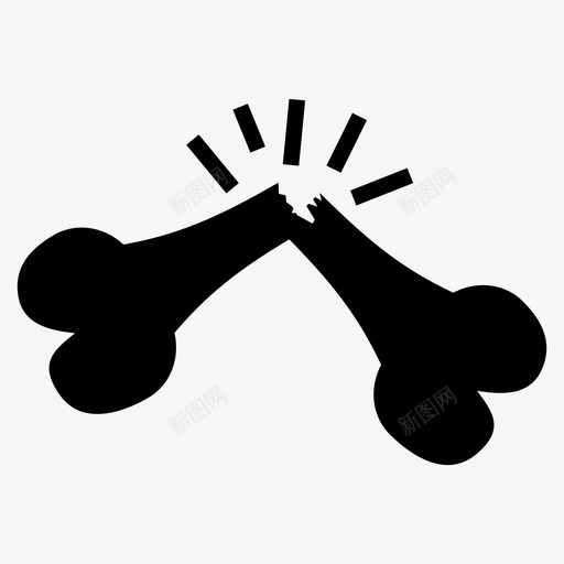 骨折人骨医学图标svg_新图网 https://ixintu.com 人骨 医学 骨折