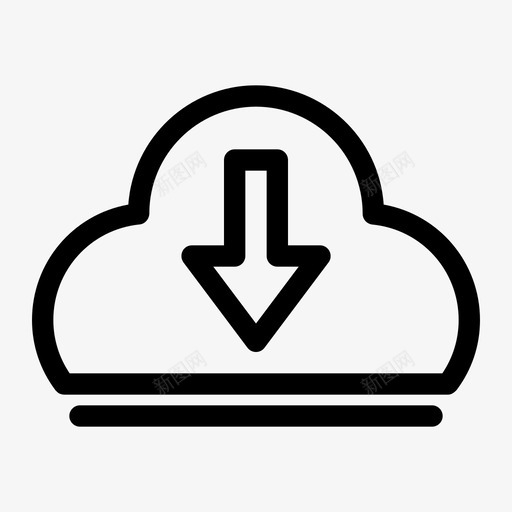 云下降保存图标svg_新图网 https://ixintu.com 下降 云下载 保存 媒体和技术