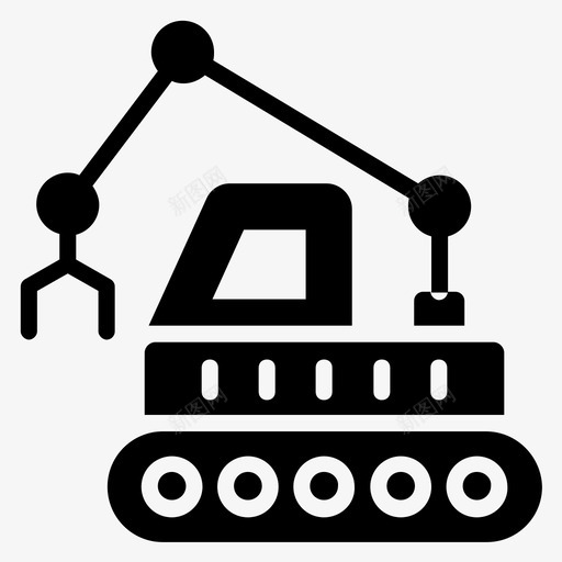 挖掘机反铲装载机反铲机械图标svg_新图网 https://ixintu.com 反铲 字形 工具集 挖掘机 施工 机械 机械工业 机械工程 装载机
