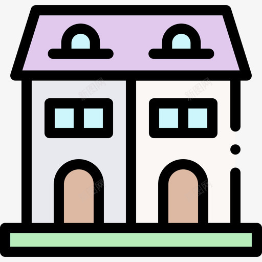 公寓城市建筑3线性颜色图标svg_新图网 https://ixintu.com 公寓 城市 建筑 线性 颜色
