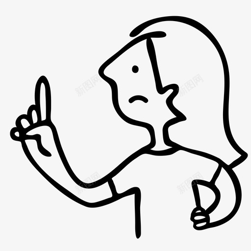 女孩化身情感图标svg_新图网 https://ixintu.com 人物 化身 女孩 情感 想法 手指 角色