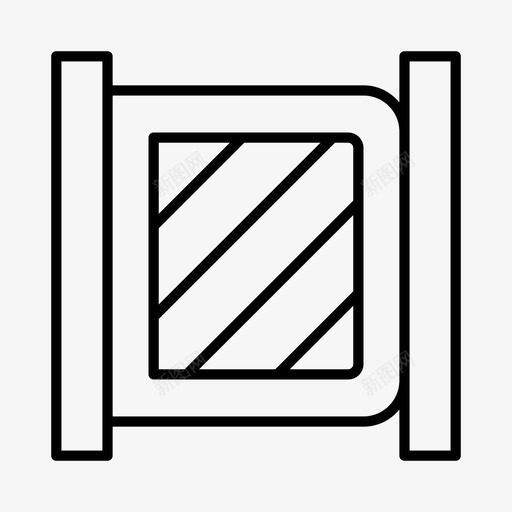 铁丝网门栅栏围栏图标svg_新图网 https://ixintu.com 围栏 大门 栅栏 铁丝网