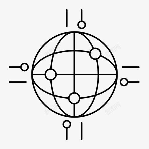 网络以太网全球网图标svg_新图网 https://ixintu.com 互联 互联网 以太网 全球网 网内 网络 联网