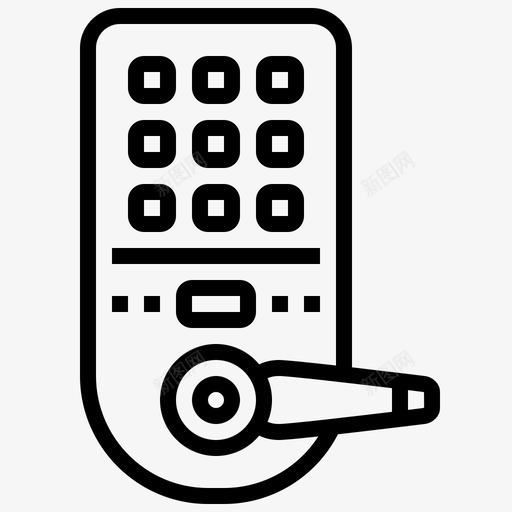 键盘密码门图标svg_新图网 https://ixintu.com 安全 家庭安全线 密码 锁 键盘 门