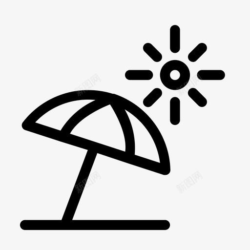 海滩大海夏天图标svg_新图网 https://ixintu.com 假期 夏天 大海 海滩 雨伞