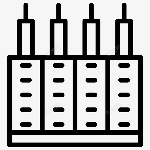 工厂建筑城市图标svg_新图网 https://ixintu.com 元素 加粗 城市 塔楼 工厂 建筑 粗线条