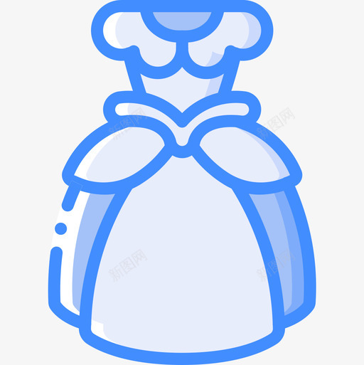 礼服公主4蓝色图标svg_新图网 https://ixintu.com 公主 礼服 蓝色