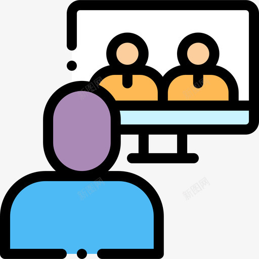 在线会议工商管理5线颜色图标svg_新图网 https://ixintu.com 会议 在线 工商管理 颜色