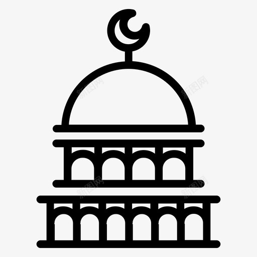 清真寺建筑圣地图标svg_新图网 https://ixintu.com 伊斯兰教 图标 圣地 建筑 清真寺 礼拜 穆斯林 线图