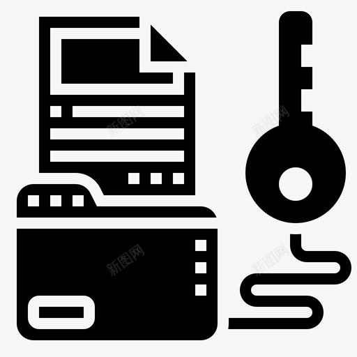 密钥访问文件图标svg_新图网 https://ixintu.com 受保护 密钥 文件 机密信息glyph1 访问 隐私