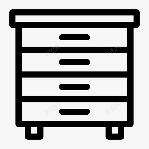 箱柜橱柜家具图标svg_新图网 https://ixintu.com 室内轮廓 家具 家居 橱柜 箱柜 衣柜