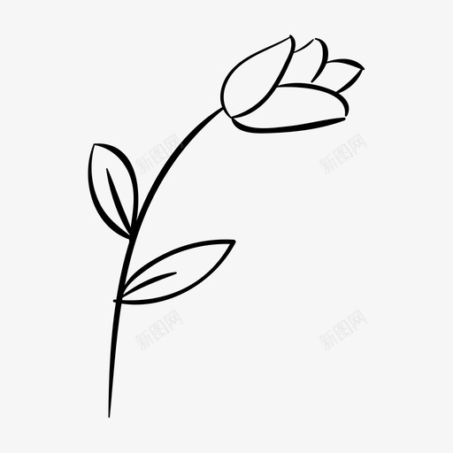 玫瑰手绘植物图标svg_新图网 https://ixintu.com 叶子 手绘 春天 枯萎 植物 浪漫 玫瑰