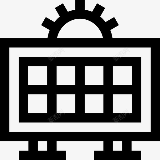 太阳能电池板可持续能源27线性图标svg_新图网 https://ixintu.com 太阳能 持续 电池板 线性 能源