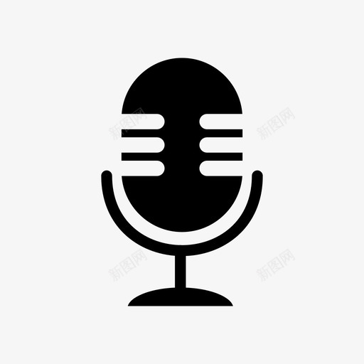 麦克风多媒体语音图标svg_新图网 https://ixintu.com 图标 多媒体 字形 语音 麦克风