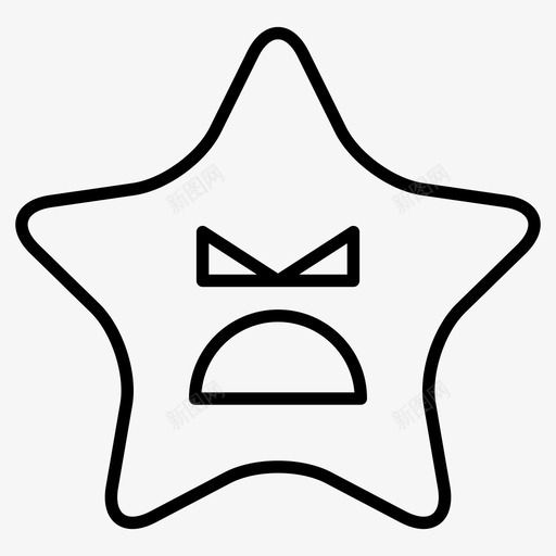明星愤怒表情符号图标svg_新图网 https://ixintu.com 喜怒无常 愤怒 明星 明星表情线 表情符号