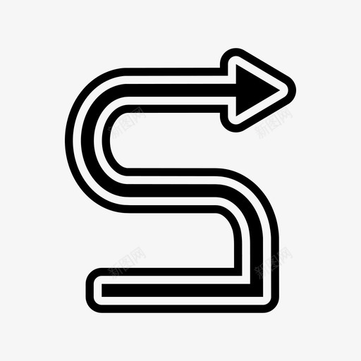 箭头方向右图标svg_新图网 https://ixintu.com 右 方向 箭头 箭头圆线条边缘 锯齿形