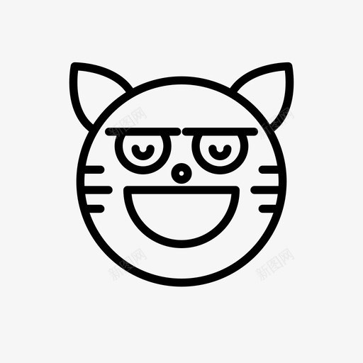 老虎动物可爱图标svg_新图网 https://ixintu.com 1行 动物 可爱 微笑 符号 老虎 表情