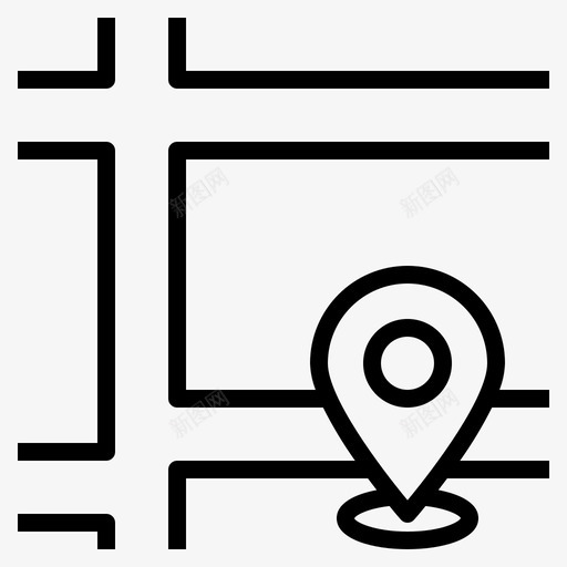 地图定位销3线性图标svg_新图网 https://ixintu.com 地图 定位 线性