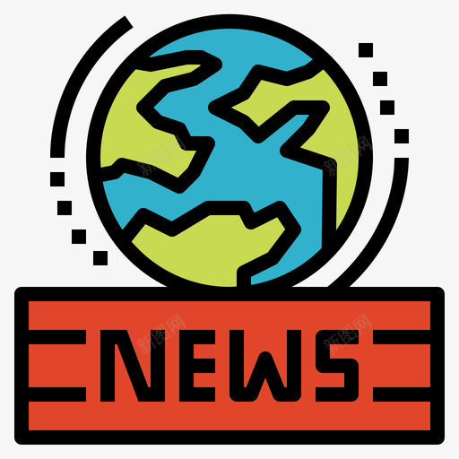 全球报纸3线性颜色图标svg_新图网 https://ixintu.com 全球 报纸 线性 颜色