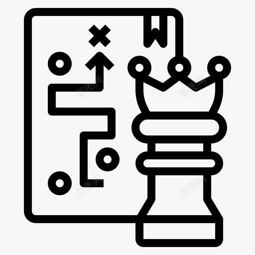 战略商业和财务3线性图标svg_新图网 https://ixintu.com 商业 战略 线性 财务