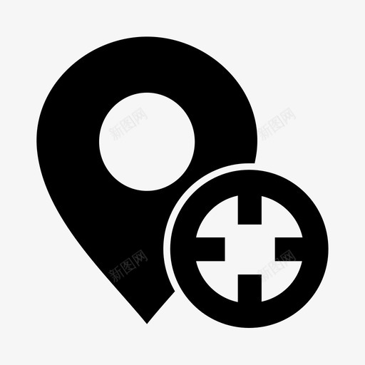 锁定目标十字准线地图图标svg_新图网 https://ixintu.com 准线 十字 地图 目标 锁定