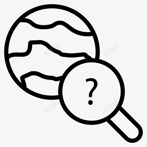 搜索帮助询问行星图标svg_新图网 https://ixintu.com 世界 图标 字形 帮助 搜索 空间 行星 询问 问题