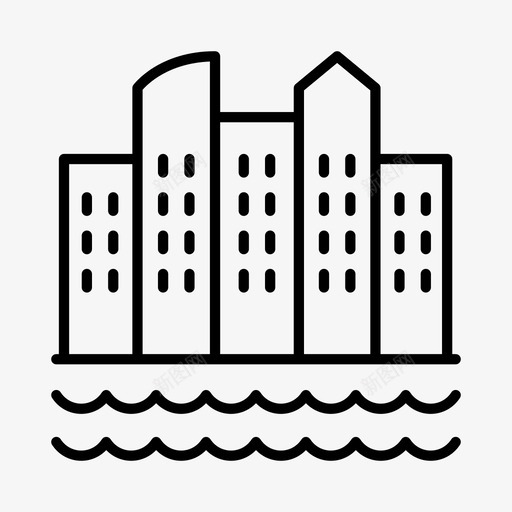 村庄建筑城镇图标svg_新图网 https://ixintu.com 城市 城镇 建筑 村庄