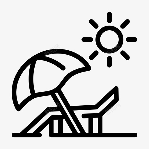 海滩度假假日户外图标svg_新图网 https://ixintu.com 假日 夏季 度假 户外 海滩 线路