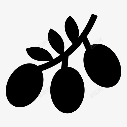 橄榄黑橄榄食物图标svg_新图网 https://ixintu.com 橄榄 绿色 食物