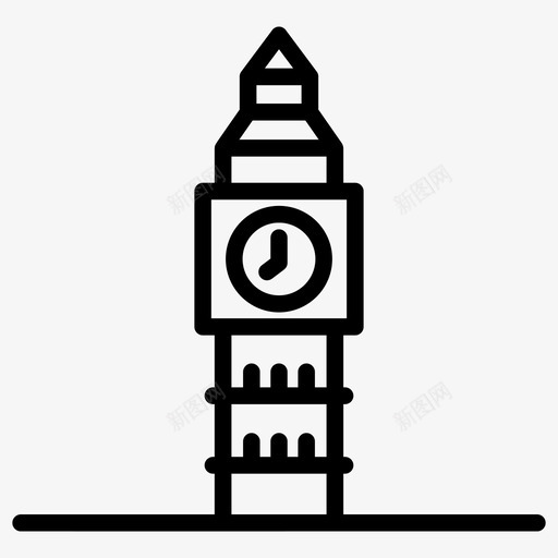 大本钟塔钟楼大本钟图标svg_新图网 https://ixintu.com 伦敦 伦敦塔 图标 地标 大学 大本 钟塔 钟楼
