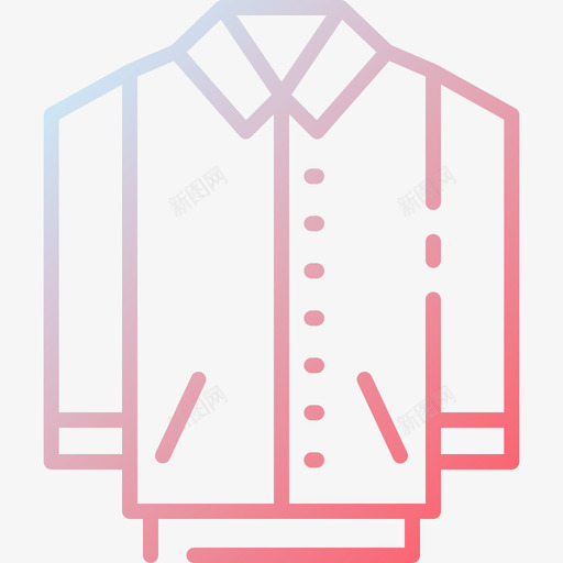 夹克衣服140渐变色图标svg_新图网 https://ixintu.com 变色 夹克 渐变 衣服
