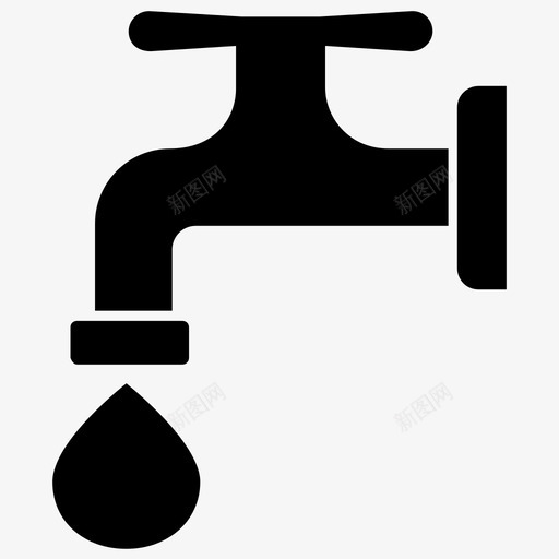 水标签滴水水源图标svg_新图网 https://ixintu.com 图标 干洗 标签 标识 水源 水龙头 洗衣 浴室 滴水