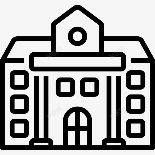 大学学院大楼图标svg_新图网 https://ixintu.com 大学 大楼 学院 教育 机构