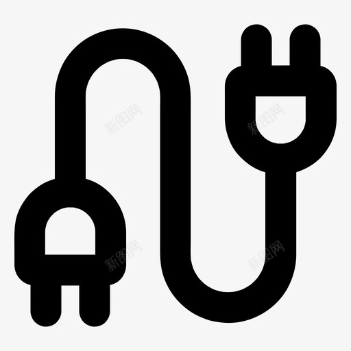 电源线连接器电子图标svg_新图网 https://ixintu.com 电子 电源线 能源 连接器 配件