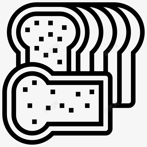 面包切片吐司图标svg_新图网 https://ixintu.com 切片 吐司 小麦 面包