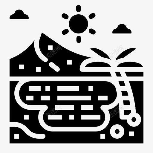 绿洲沙漠自然图标svg_新图网 https://ixintu.com 户外 景观 棕榈树 沙漠 绿洲 自然