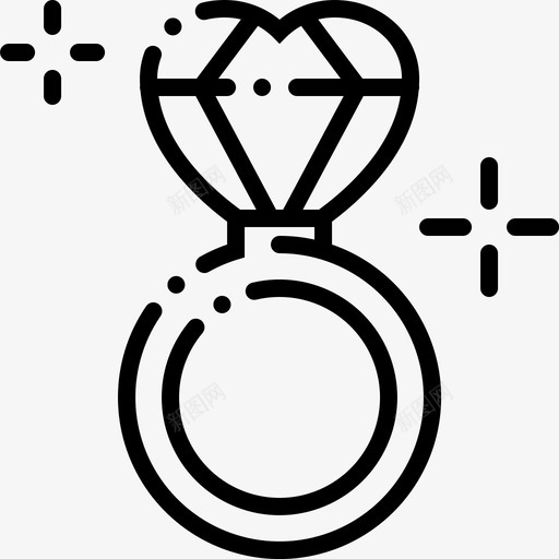 钻戒浪漫爱情1直线型图标svg_新图网 https://ixintu.com 浪漫 爱情 直线 线型 钻戒