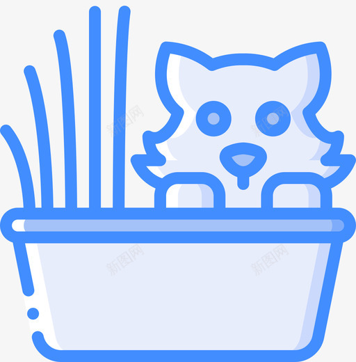 猫宠物9蓝色图标svg_新图网 https://ixintu.com 宠物 蓝色