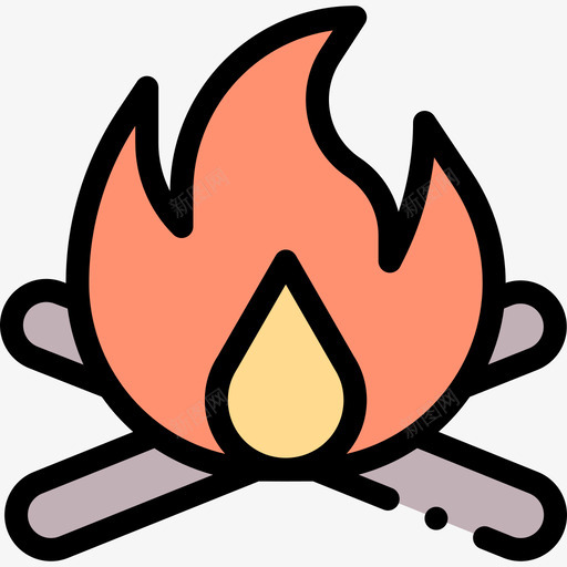 篝火野生西部41线性颜色图标svg_新图网 https://ixintu.com 篝火 线性 西部 野生 颜色